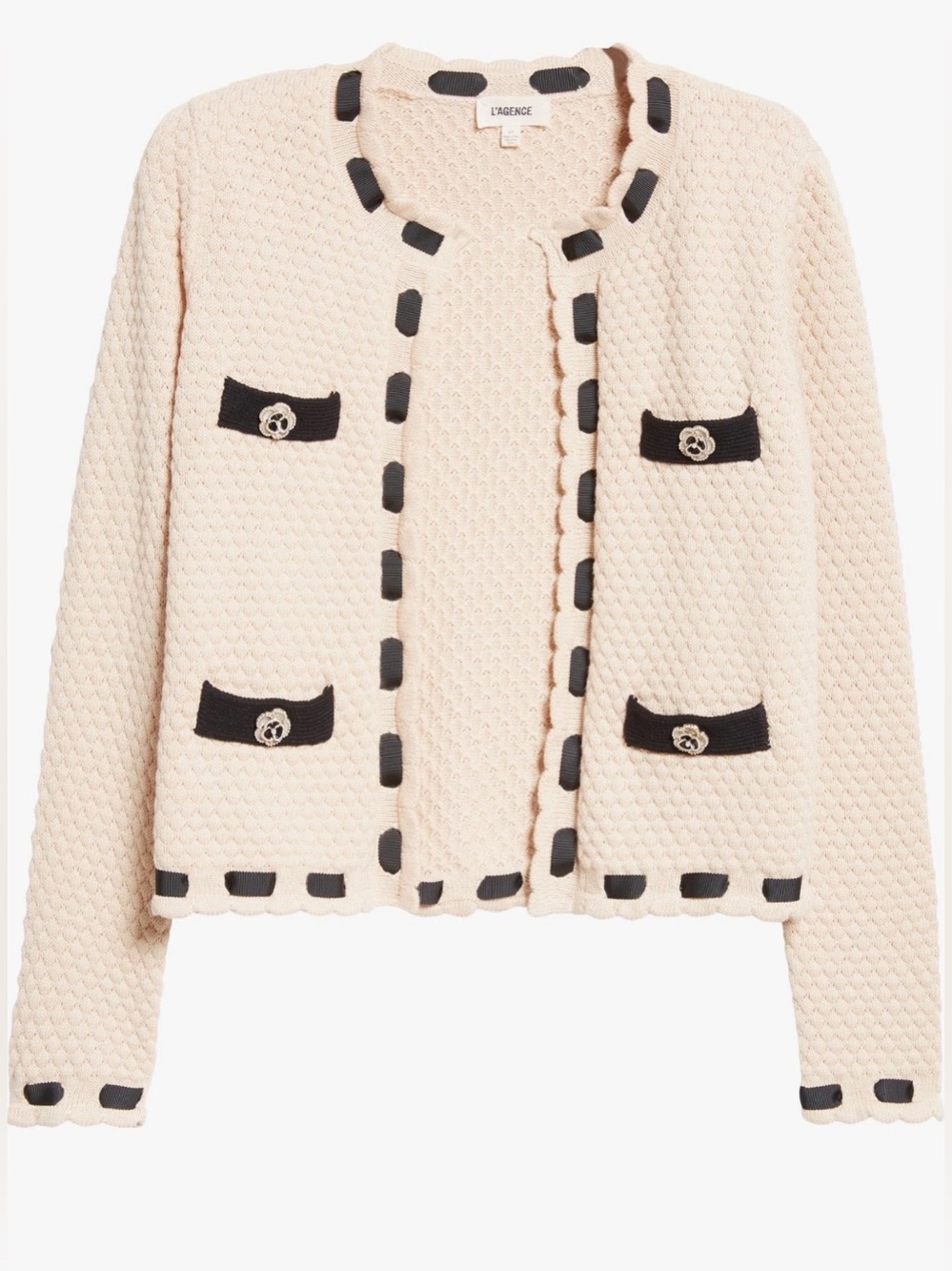 L’AGENCE Astor Contrast Trim Cardigan